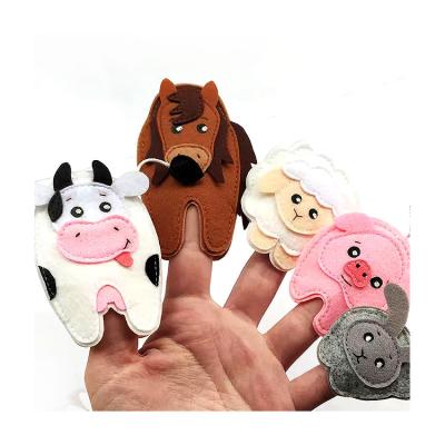 China 10pcs Cloth Plush Children Mini Animal Cartoon Finger Toys Toys Educational Hand Toy Plush Finger Puppets Baby Cloth for sale