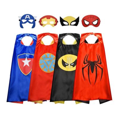 China Dress up costume for kids wholesale custom logo superhero kids mask and capes party for sale