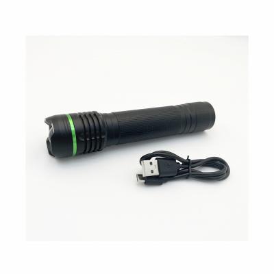 China Aluminum Alloy USB High Power Aluminum Alloy Torch Flashlight 18650 Li-ion Rechargeable Battery 1000lm for sale