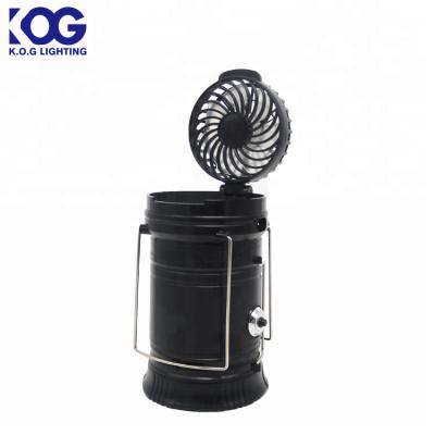 China New Style Multifunctional Fishing Emergency Mini Fan Camping Solar Light 4 Color And 6 LED White Telescopic Camping Lamp for sale