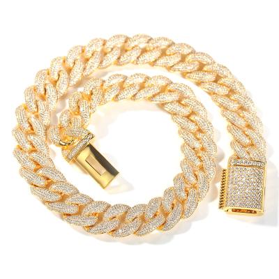 China And American Hiphop Hip Hop Exaggerated Zircon Cuba Cuba Necklace For Men Fashion Cool Gold Trend Rap Chain Accessories Big for sale