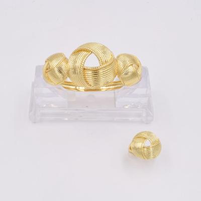 China Hot Wholesale High Quality CLASSIC Design 18K Gold 3D Ring Bracelet African Jewelry BT0002 for sale