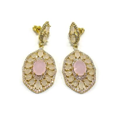 China Luxury Famous FASHIONABLE Rhombus Stud Earring For Women Accessories Full Zircon Earring pendientes moda de mujer de mujer for sale