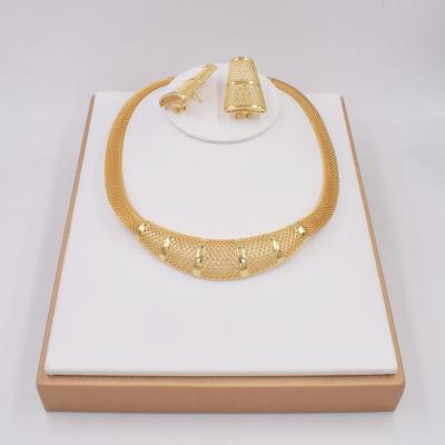 China CLASSIC Classic Leaf Necklace Earring Set Fashion Africa Gold Jewelry Set For Women NT0106 for sale