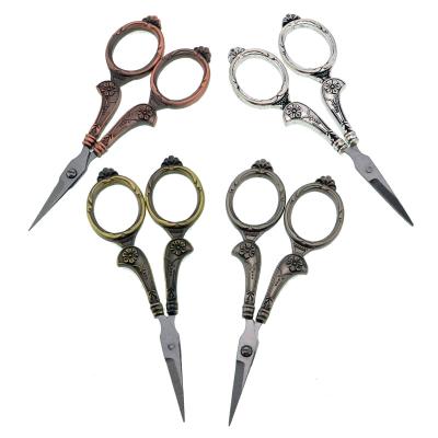 China Retro Embroidery European Style Scissors Manual Cutting Stainless Steel Vintage Shears for sale