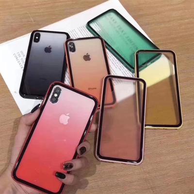 China NEW Unique Gradient Hard Phone Case For iphone 7 PLUS 8 PLUS Colorful Acrylic Hard Back Cover With Dustproof Grip Protective Shell for sale