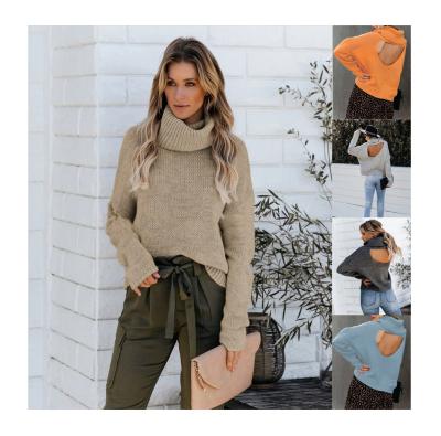 China Breathable 2021 autumn and winter new arrive fashion high neck sweater women knit sweater for sale