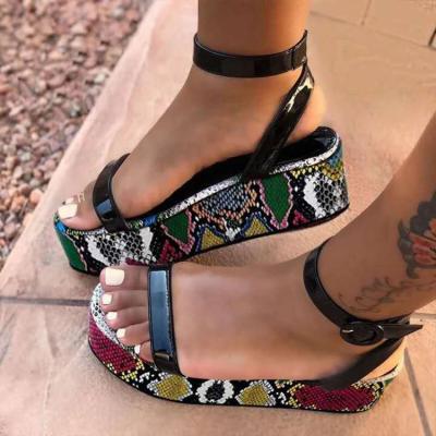 China Fashion Shoes Snake 2021 new designer trend leopard fashion women's classic sandals women's platform sandals for sale