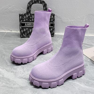 China 2022 Anti-odor Ladies Solid Cloth Boots Women Upper Shoes Fashion Winter Plus Size Platform Winter Spring Boots for sale