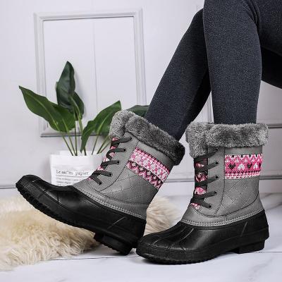 China 2021 new style women's shoes cotton fashion trend winter wear outer warm fashion women's outdoor reject snow boots for sale