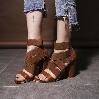 China Fashion trend hot sale factory price ladies block heel sandals shoes shoes for women and ladies for sale