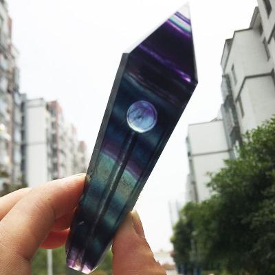 China 2022 China hot sale high quality colorful fluorite smoke tube crystal stone crystal stone gift for sale