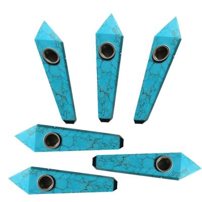 China China Wholesale Synthetic Blue Turquoise Smoking Tube Hot Sale High Quality Crystal Stone Stone Gift for sale