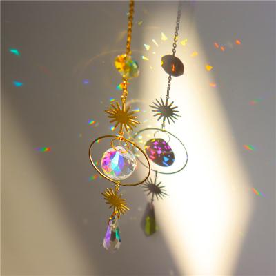 China Hot Selling Crystal Sun Catcher Crafts Sun Catcher Europe k9 Sun Hanging Catcher for sale