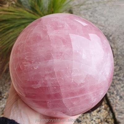 China Wholesale Natural High Quality Rose Quartz Sphere Smooth Rose Quartz Sphere Ball From China Big For Sale for sale