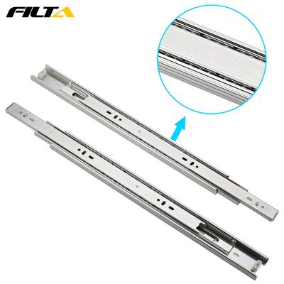 China Filta Furniture Modern Heavy Duty Cushioning Hardware 45mm Channel Ball Bearing Telescopic Drawer Slide for sale