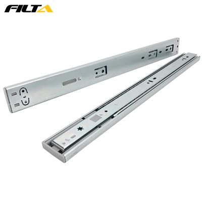 China Filta 45mm Modern Telescopic Furniture Hardware Push Duty Ball Bearing Channel Push To Open Soft Narrow Drawer Slide for sale