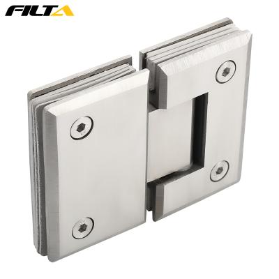 China Wall to Glass Hinge Filta Furniture Hardware Accessories 180 Degree Stainless Steel Door Shower Glass Hinge for sale