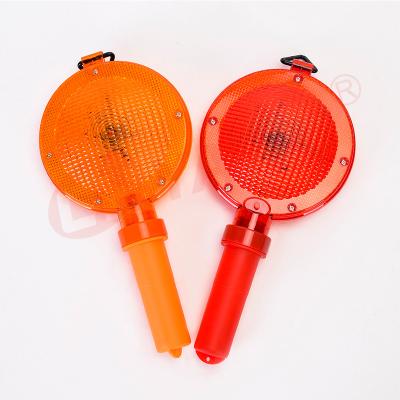 China PC+ABS Flat Cone Solar Lamp Traffic Warning Light 5 LED Traffic Light for sale