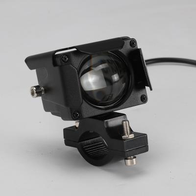 China Universal Car Headlight Dual Lens Projector Lens Motorcycle LED Color ATV Scooter Driving For Cafe Light Spotlight Auxiliary Lamp for sale