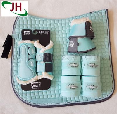 China Durable Matchy Set Matching Saddle Pad And Ear Cowl / Polo Wraps / Horse Boots for sale