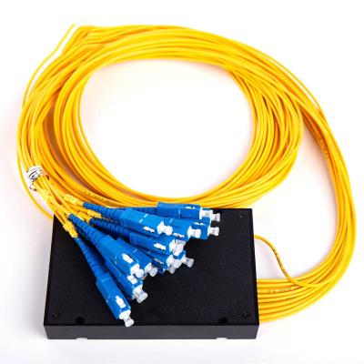 China FTTX 1x16 mini splitter 0.9mm 2way 4way 8way FTTH fiber optic splitter 0.9mm 2way 4way 8way FTTH fiber optic copulator micro 1X2 16 fiber splitter for sale