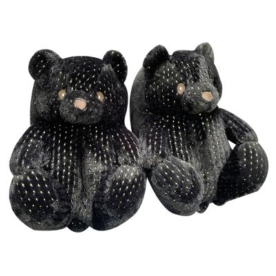 China Wholesale Warm Women's Slippers Winter Lovely Non Slip Teddy Bear Fashion Trend Plush Home Slippers for sale