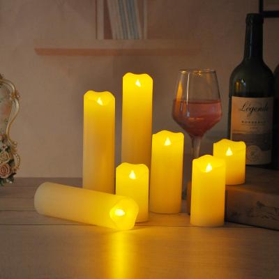 China Birthdays Moving Wick LED Flameless Pillar Candles Flashing For Wedding Centerpieces for sale