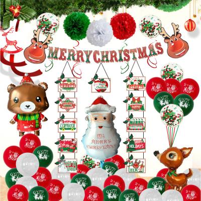 China 12inch Latex Round Aluminum Foil Christmas Compound Balloon Christmas Decoration Balloon Christmas Party Decoration Balloon for sale