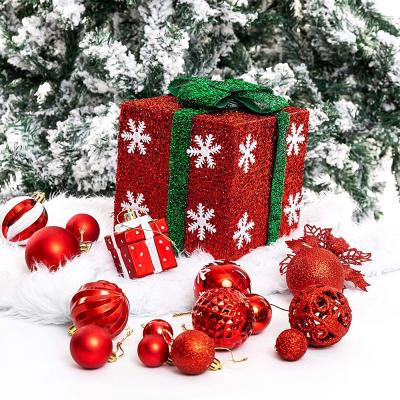 China Christmas Party Decorations 100pcs Christmas Party Decorations 100pcs Matte Plastic Ball Christmas Pendant Hand Painted Set for sale