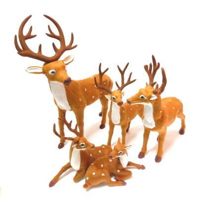 China Plastic + Fur Christmas Fawn Simulation Elk Christmas Window Layout Props Christmas Decorations Festival Layout for sale