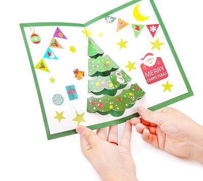 China All sets children's DIY Christmas card handmade material bag card kindergarten creative three-dimensional Christmas gift for sale