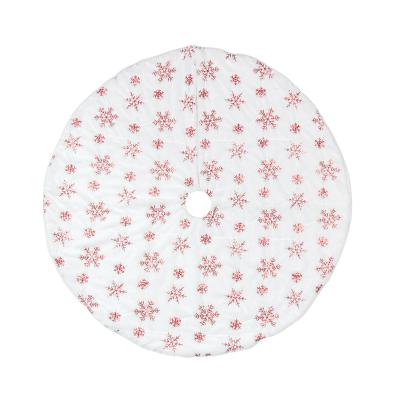 China New 122cm White Christmast 122cm Plush Pearl Christmas Tree Skirt 90's Sequin Embroidered Embroidered Christmas Tree Decoration for sale