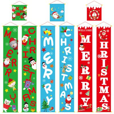 China New American Christmas Couplet Cloth Hanging Cloth Wall Cloth Hanging Decorations Doorway Decorations for sale