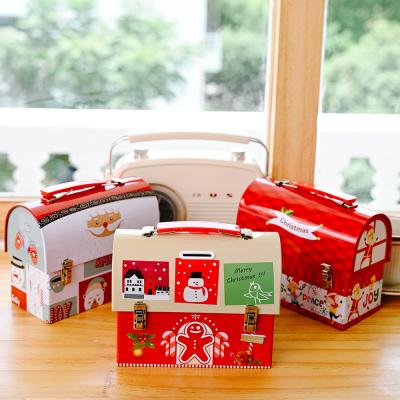 China Christmas 2021 Christmas Decoration Christamas Tin Piggy Bank Iron Piggy Cash Box Children's Gift Cartoon Candy Box for sale