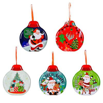 China Christmas Decoration Christamas Decoration Around Tin Box Christmas Candy Can Children's Gift Box Christmas Tree Hanging for sale