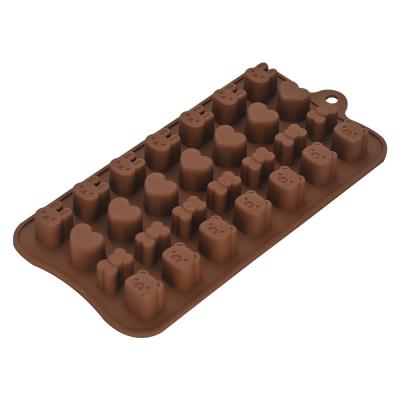 China Viable Christmas Cartoon Chocolate Silicone Mold Love Pudding Jelly Block Cheese Letter Candy Ice Lattice Baking Mold for sale