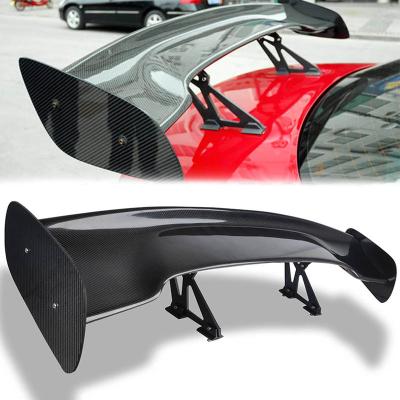 China Hot Selling 2020 Newest Arrivals ABS Universal Real Carbon Fiber Tuning 145cm GT Car Racing Spoiler Wing Trunk Lip for sale