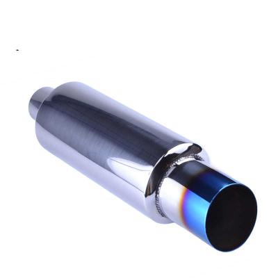 China Automotive Exhaust System Car Muffler Exhaust Tip Polished Burnt Stainless Steel Tip And Muffler 2.0 Intake To 3outlet Exhaust Tip Muffler for sale