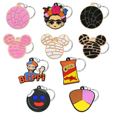 China 2D cartoon pvc design anime key chain mexican custom rubber soft key chain custom made soft key chain via DHL/Fedex for sale