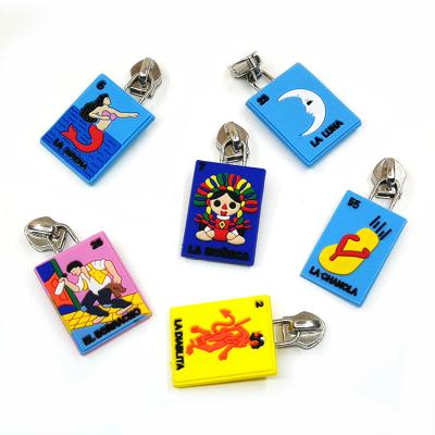 China 2D Custom Rubber Soft Nickel Free PVC Design Zipper Sliders Charms Hot Customized Zipper Puller Via DHL/Fedex for sale