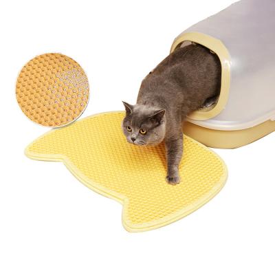 China High Quality Custom Made Foldable Double Layer Eva Trapper Pet Cat Litter Waterproof Travel Mat With Non Slip Backing for sale