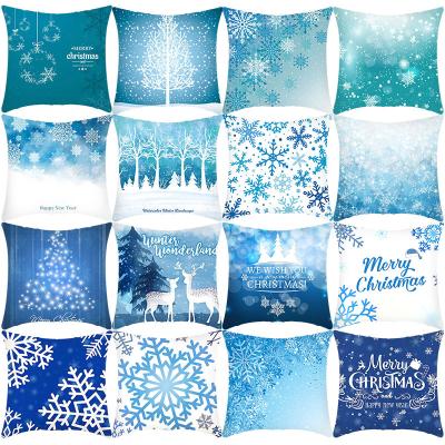 China 2022 New Design Art Decor Hot Selling Printed Snowflake Christmas Pillow Case Cushion Covers For Home Decor for sale