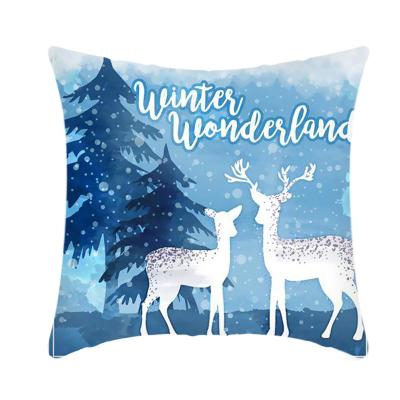 China Art Decor Wholesale Home Custom Christmas Square Pillow Reindeer Snowflake Sofa Bed Cover Cushions for sale