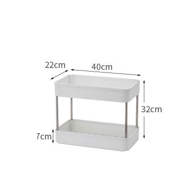 China 2nd Tier Non-Wheeled Support Shelf Living Kitchen Shelf Bathroom Storage Shelving for sale