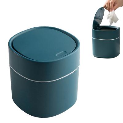 China Manufacturers Mini Desktop Multifunctional Trash Cans Home Car Storage Bucket Accessories Viable Waste Bin With Lid for sale