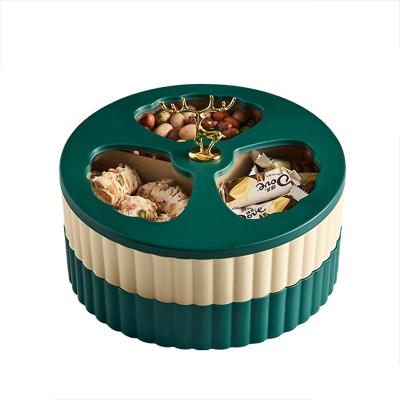 China Lightweight Luxury Freshness Preservation Dried Fruit Dish Compartment With Lid Storage Box Candy Box for sale