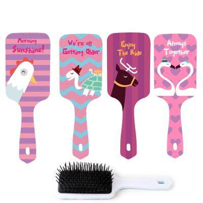 China Home Custom Square Style Cartoon Massage Comb Animal Anti Knot And Hair Smooth Plastic Comb for sale