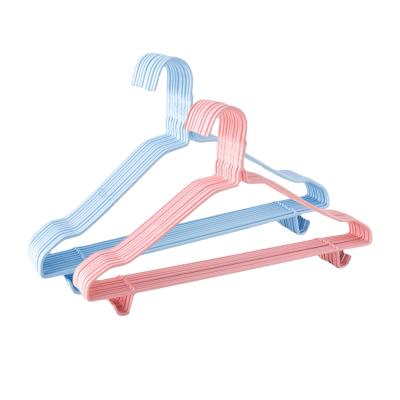 China 2 CLASSIC Multifunctional Plastic Coated Hooks Metal Laundry Hangers And Racks For Cloths Coat Scarf Pants for sale