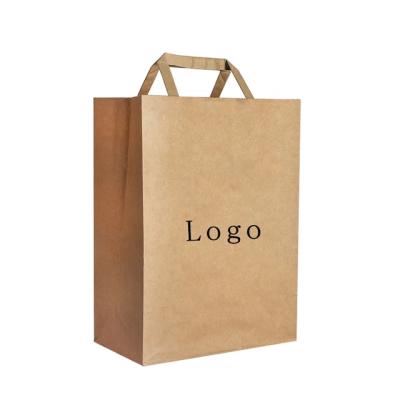 China custom logo craft paper carrier food packaging bags en venta